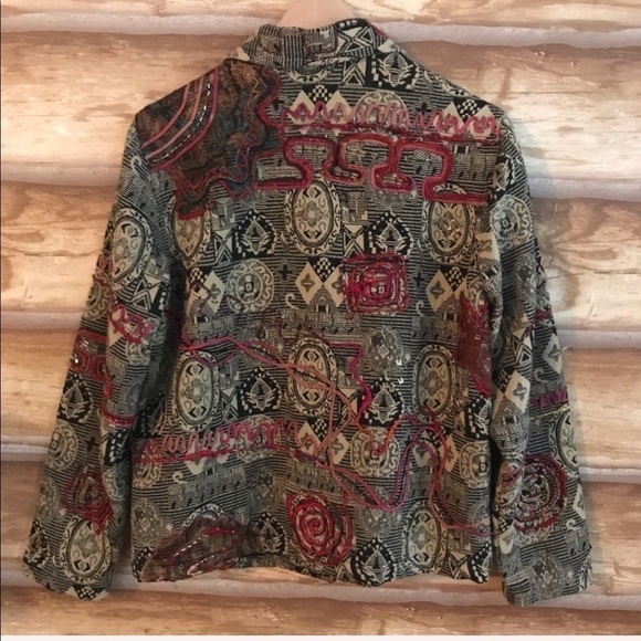 Coldwater Creek embroidered beaded jacket size small - Picture 8 of 8